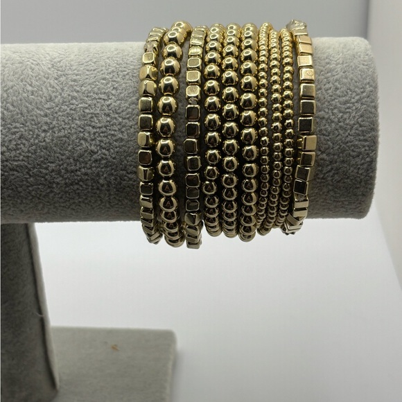 Elegant Gold Beaded Bracelet Set - Picture 2 of 2